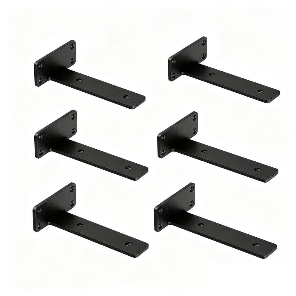6-Pack 4 in. L Black Floating Shelf Brackets, Heavy Duty Industrial Shelf Bracket for Shelves Support DIY price history on PriceWatchPro