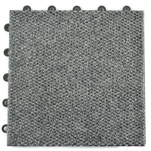 ClickBase Gray Residential 12.125 in. x 12.125 Interlocking Carpet Tile (20 Tiles/Case) 20.4 sq. ft.