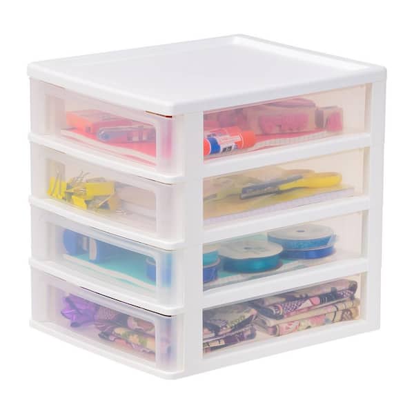 1pc 4 Layers Desktop Drawer Organizer - White Pen Holder & Office Supplies  Storage Box With Sliding Drawers, Ideal For Office And Home Workplace