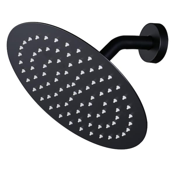 ARCORA 1-Spray Pattern 1.8 GPM 10 in. Single Wall Mount Rain Fixed Shower Head in Matte Black
