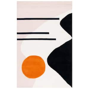Rodeo Drive Blush/Black 6 ft. x 9 ft. Abstract Area Rug