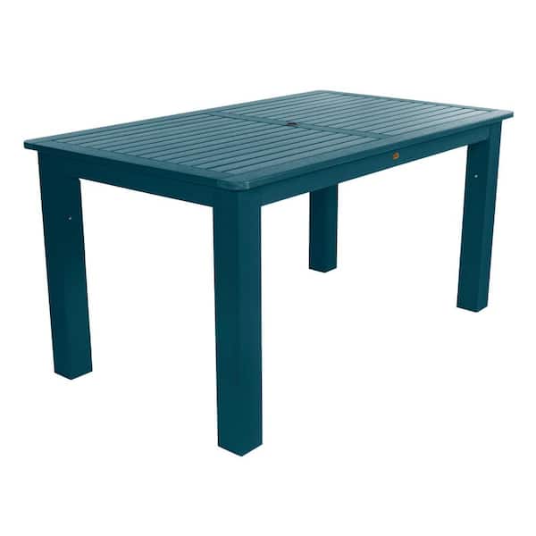Highwood Nantucket Blue Rectangular Recycled Plastic Outdoor Balcony Height Dining Table