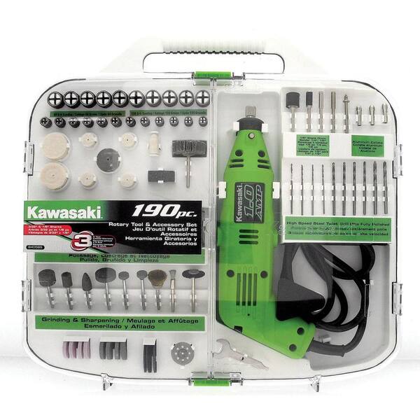 Kawasaki 190-Piece Rotary Tool and Accesory Kit