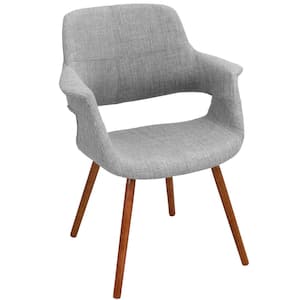 Vintage Flair Walnut and Light Grey Accent Chair