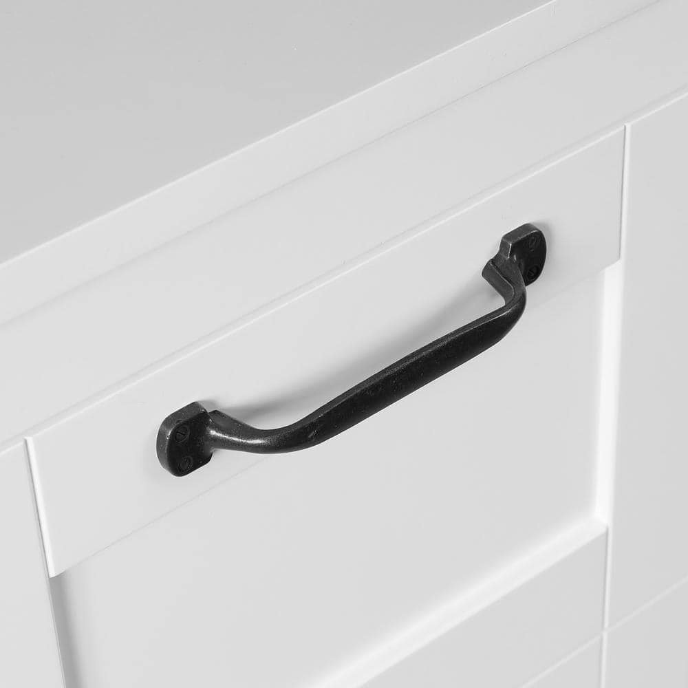Sleek White MDF Wood Bathroom Storage Cabinet with Adjustable Shelf