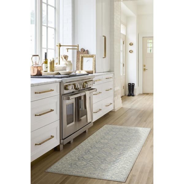 Nabela Noor Home Aram Denim Traditional 9 ft. x 12 ft. Machine Woven Area Rug