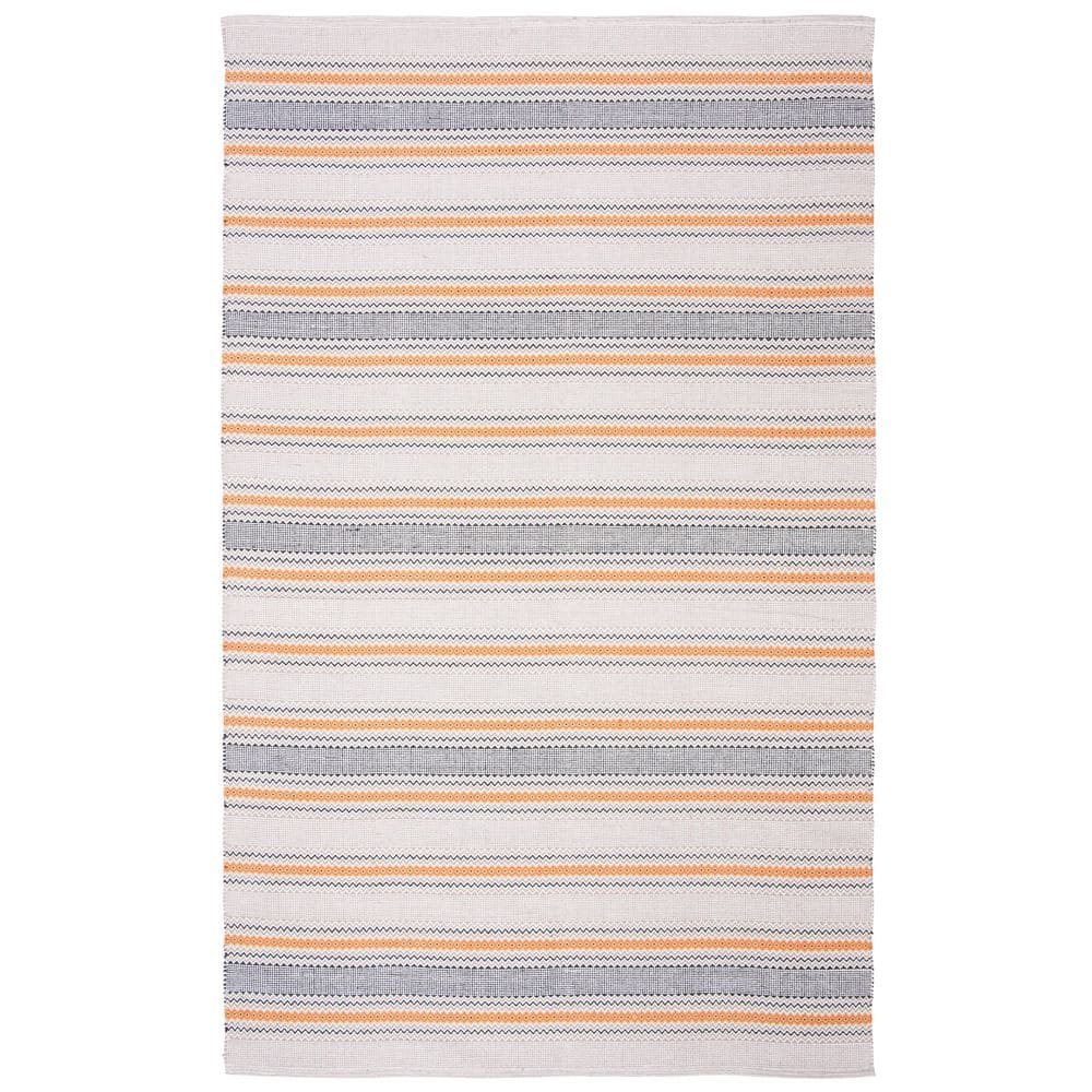 SAFAVIEH Montauk Orange/Beige 4 ft. x 6 ft. Chevron Striped Area Rug MTK536P4 The Home Depot