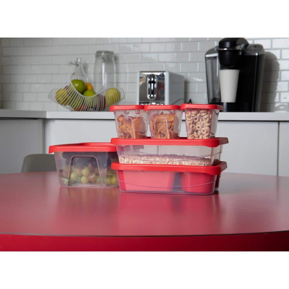 Silicone Soup Containers With Lid Ice Cup Tray Super Cubes Food Storage  Freezer Containers 4 Cubes For Sauce Meal Prep Red 1pc