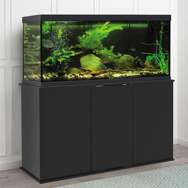 Aquatic Fundamentals Aquarium Fundamentals Black 28.25 in. Accent Cabinet with 2-Shelves with Swing Out Door for 75-90 Gal. Aquariums