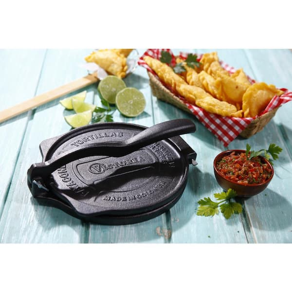 GCP Products Pre-Seasoned 8 Cast Iron Tortilla Press - Perfect For Making  Mexican Spanish Rotis, Pataconera