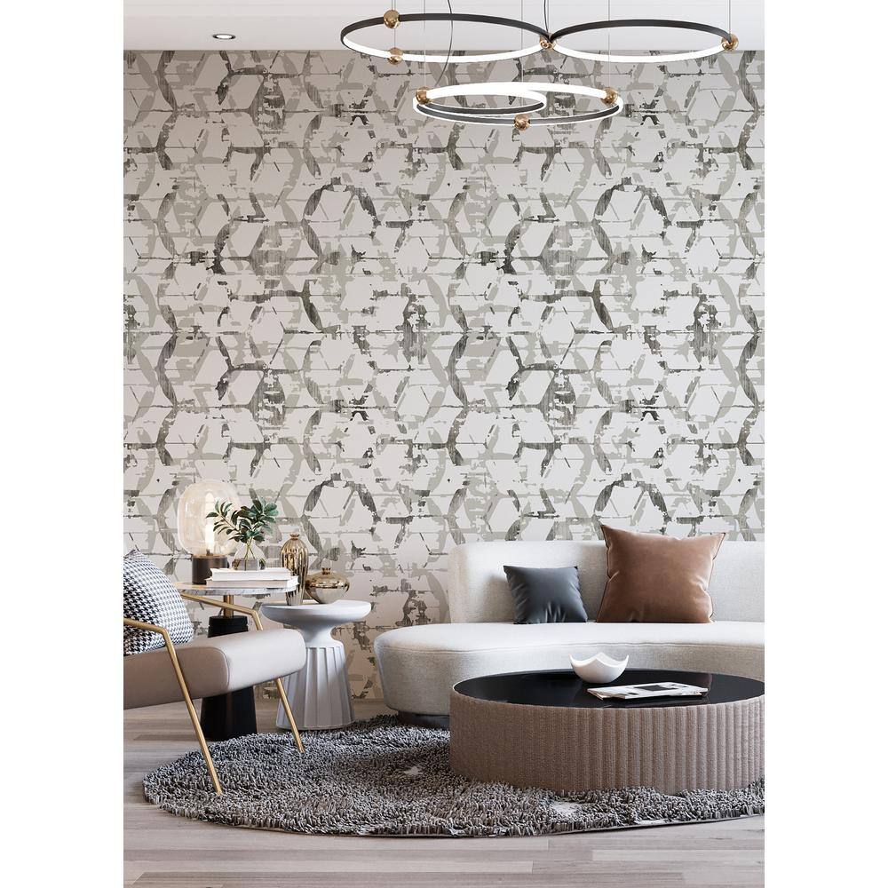 Grey Geometric Non-Pasted Washable Wall Mural