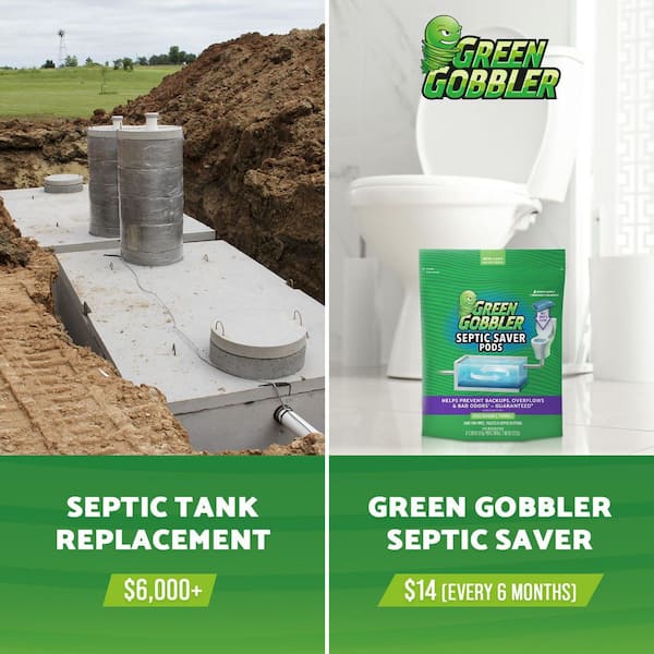 Green Gobbler G0017A6 Septic Saver Pods 6 Pack: Septic Tank