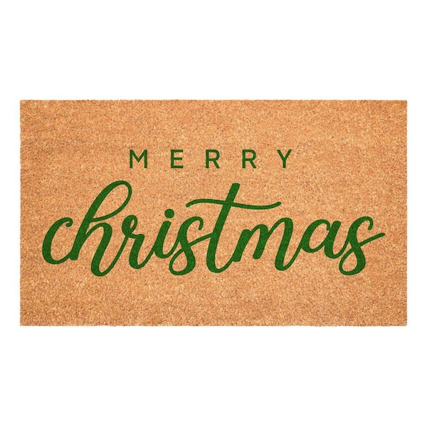 Green Classic Christmas Doormat 24" x 36"