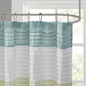 Amherst Green 72 in. Faux Silk Shower Curtain