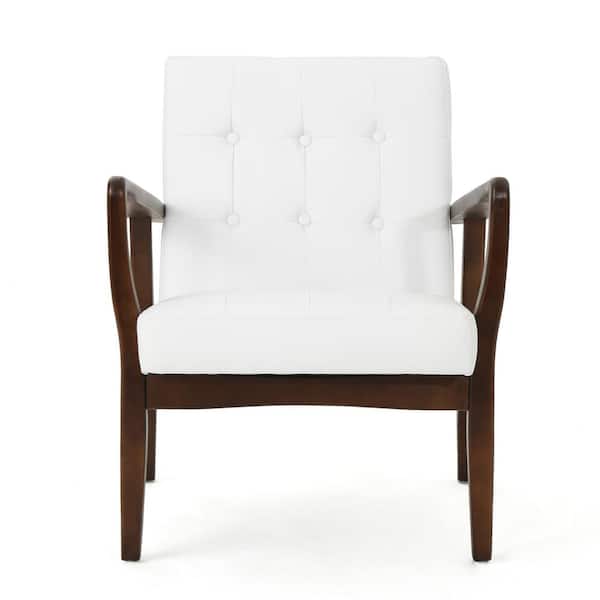Noble House Callahan Modern White Club Chair