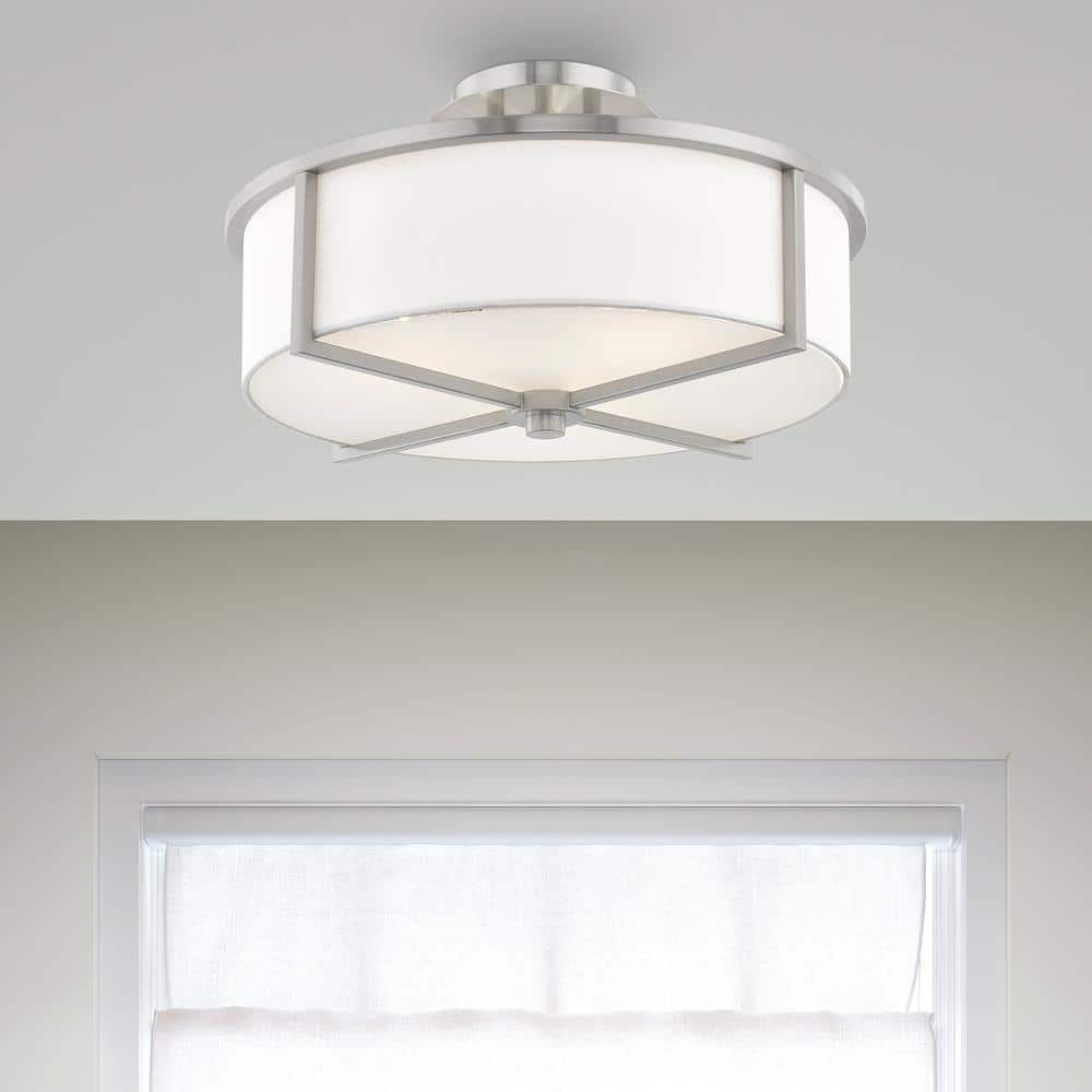 Wesley 3 Light Brushed Nickel Flush Mount price history on PriceWatchPro