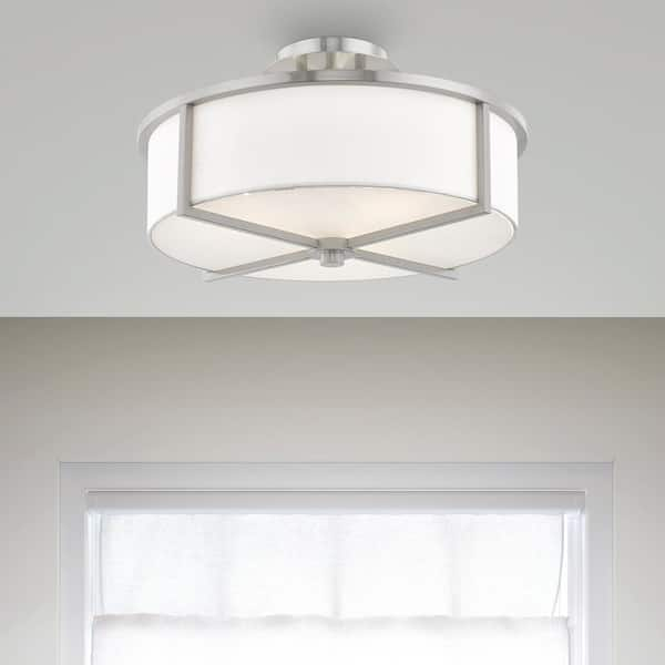 Wesley 3 Light Brushed Nickel Flush Mount