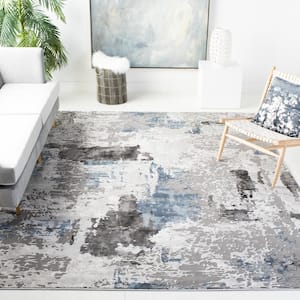 Craft Gray/Blue 12 ft. x 15 ft. Gradient Abstract Area Rug