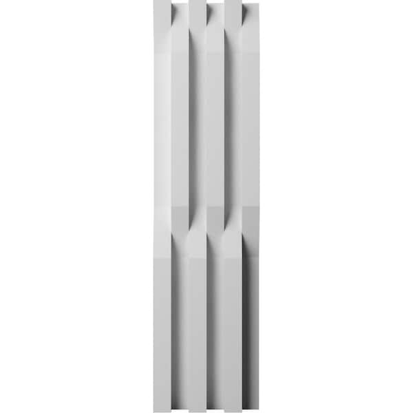 Ekena Millwork 1 in. x 1/2 ft. x 2 ft. EdgeCraft Ness Style Seamless White PVC Decorative Wall Paneling (8-Pack)