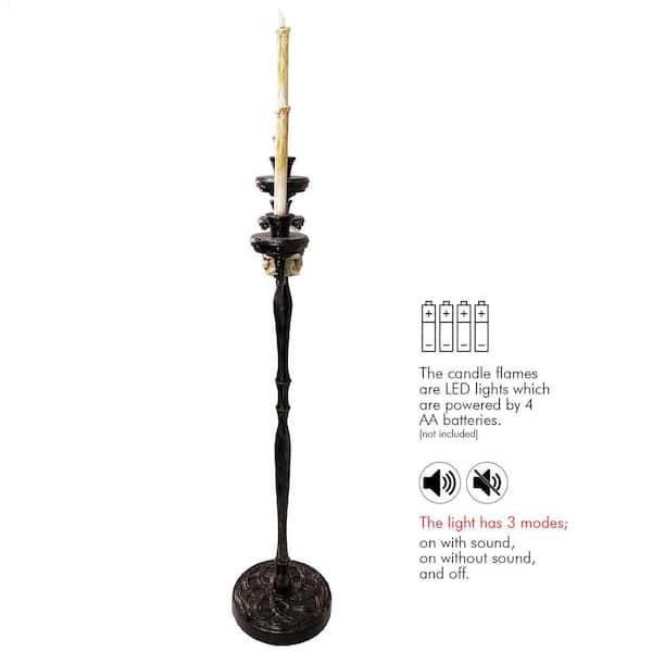 SKELETEEN Creepy Gothic Black Skull Floating Candle Holder Party  Decorations Prop Halloween Candelabra Decoration SK-427 - The Home Depot
