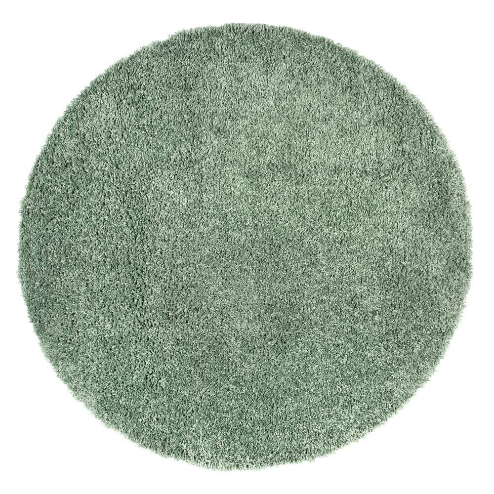 Kara Green Round 6' Thick Shag Synthetic Area Rug