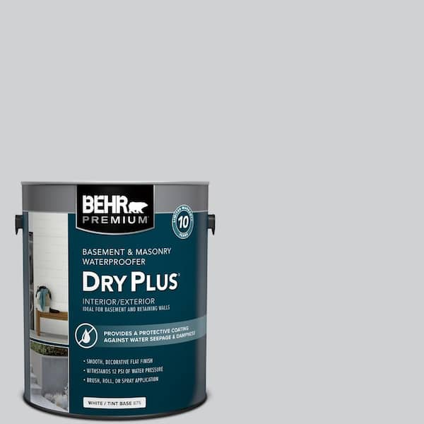 BEHR PREMIUM 1 gal. #N510-1 Silver Shadow Flat Interior/Exterior Dry Plus Basement & Masonry Waterproofer