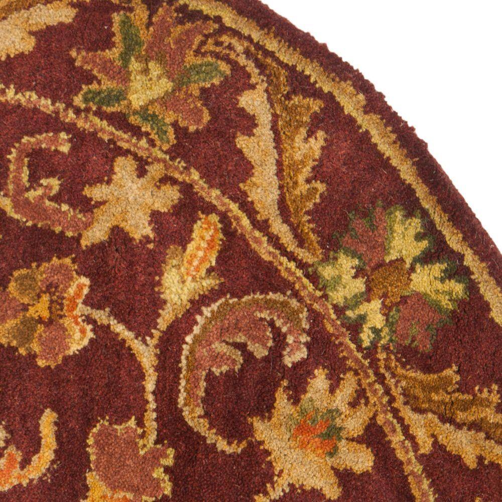 Elegant Wine & Gold Hand-Tufted Wool Hearth Rug, 2' x 4'