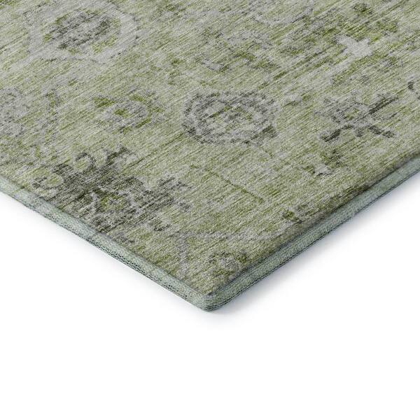 Mayfield Premium Machine Washable Abstract AMF1110 Aloe 2 ft. x 3 ft. Area Rug