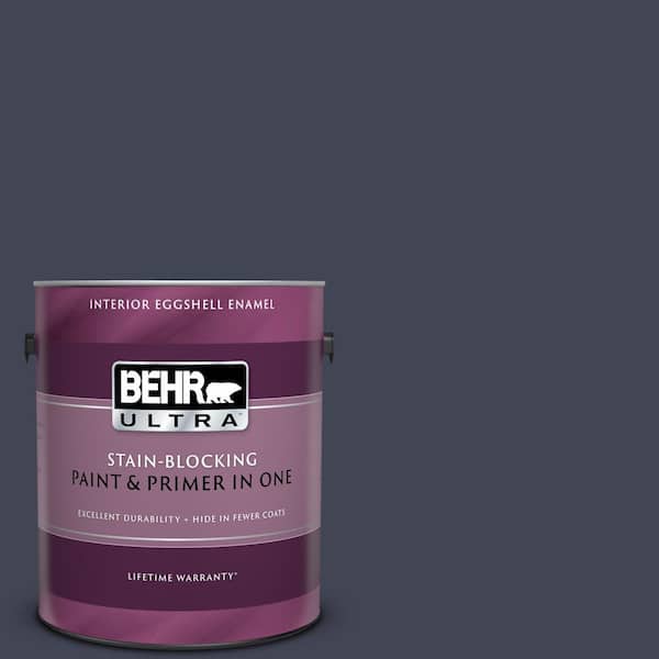 BEHR ULTRA 1 gal. #UL240-1 Black Sapphire Eggshell Enamel Interior Paint and Primer in One