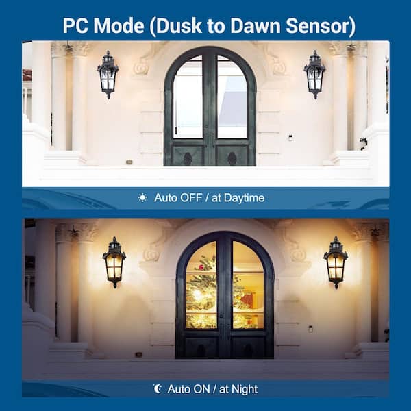 DEWENWILS 16.8 in. Black Motion Sensing Dusk to Dawn Outdoor