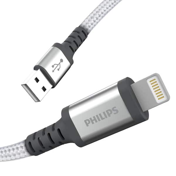 Philips 6 ft. Braided USB Cable with Lightning Connector Charging Cable