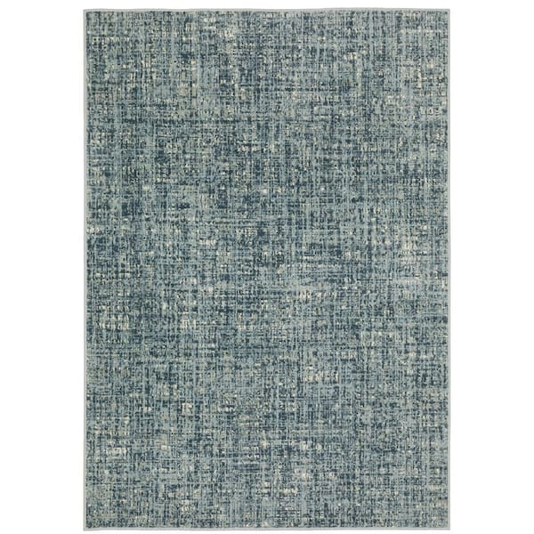 Brixworth Blue 7 ft. x 9 ft. Striped Abstract Polypropylene Indoor Area Rug