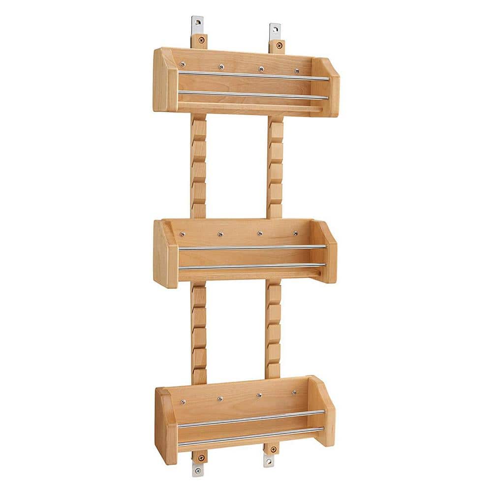 Rev-A-Shelf Small Adjustable 3-Shelf Cabinet Door Mount Spice Rack