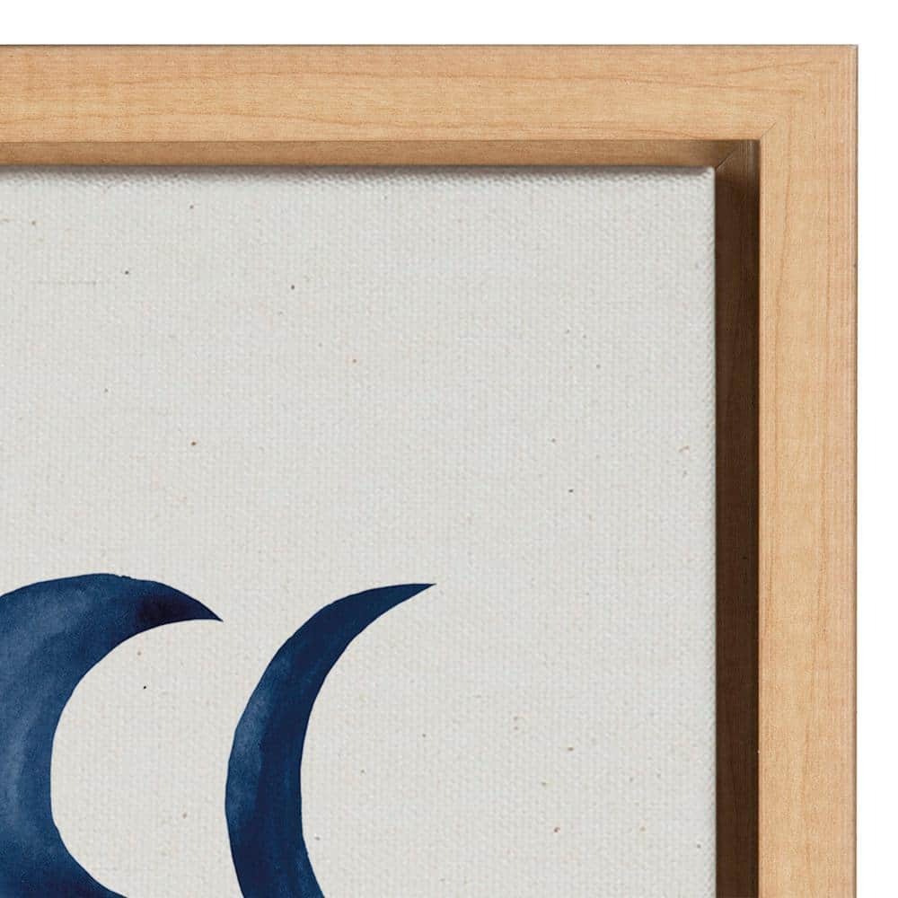 Natural Framed Moon Phases Abstract Canvas Wall Art