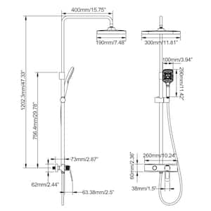 3-Spray Multi-Function Wall Bar Shower Kit with 3 Setting Handshower and Tub Faucet in Matte Black