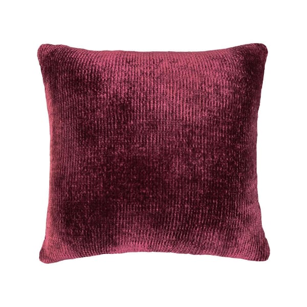 Allied Home Chenille Decorative Burgundy 20 in. x 20 in. Throw Pillow
