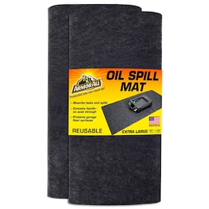 Oil Spill Mat (2-Pack) 4 ft. 11in. W x 2ft. 6in. L Charcoal Commercial/Residential Absorbent Waterproof Garage Floor Mat