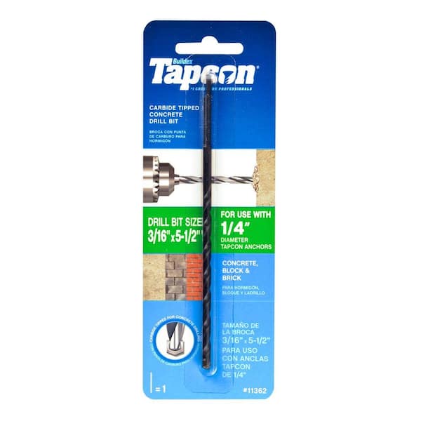 Tapcon 3/16 in. x 5-1/2 in. Carbide-Tipped Masonery Drill Bit