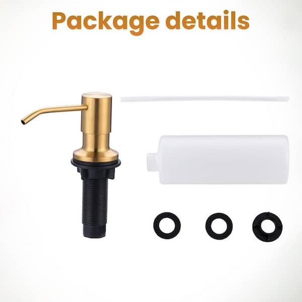 VEVETTA Brushed Gold Stainless Steel Soap Dispenser for Kitchen