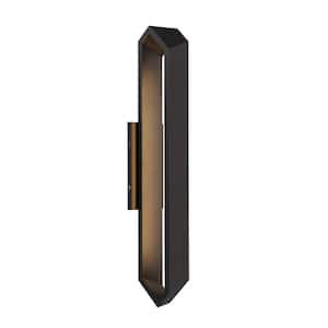 Pitch Black Outdoor Hardwired Wall Mount Sconce with Integrated LED