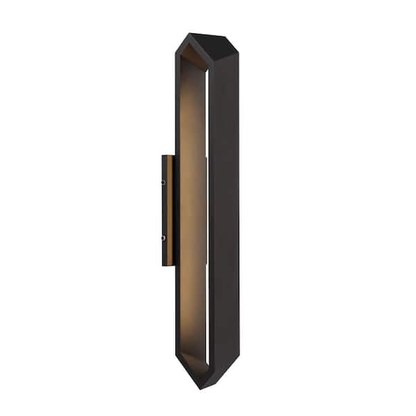 George Kovacs Pitch Black Outdoor Hardwired Wall Mount Sconce with Integrated LED