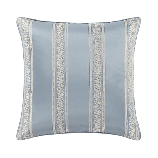 Lorenzo Blue Damask Polyester Euro Sham 26 in. L x 26 in. W