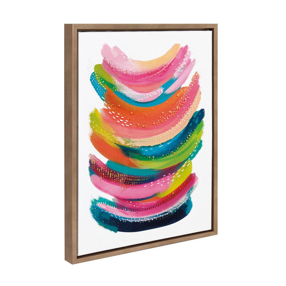 Bright Abstract Colorful Framed Canvas Wall Art 18" x 24"