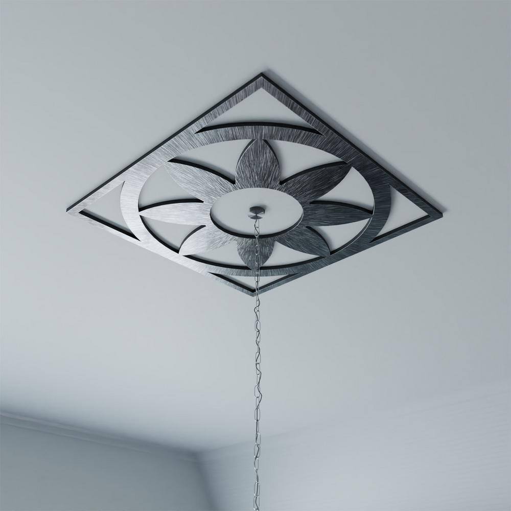 Antiqued Brass Faux Metal Pierced Ceiling Medallion