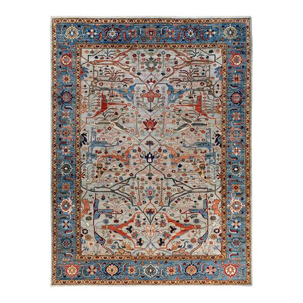 Solo Rugs Serapi Light Gray 9 ft. x 12 ft. Tribal Wool Indoor Area Rug ...