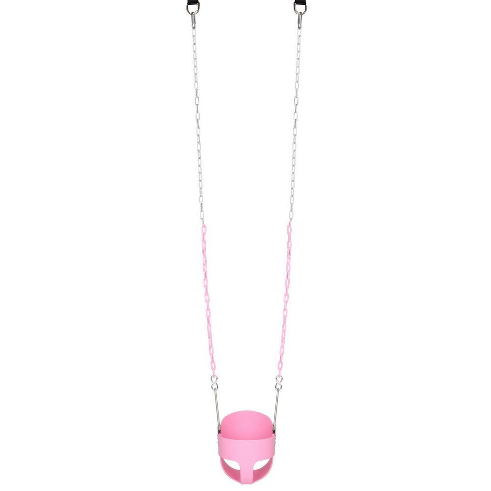 Karl home Highback Bucket Toddler Swing Set Infant Swing Seat, Pink