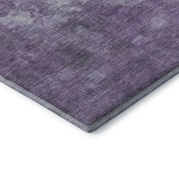Mayfield Premium Machine Washable Abstract AMF2119 Purple 2 ft. x 7 ft. Runner Rug