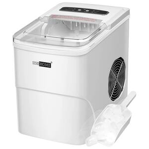 Electric 26lbs/day Portable Ice Cube Maker with Visible Window in White