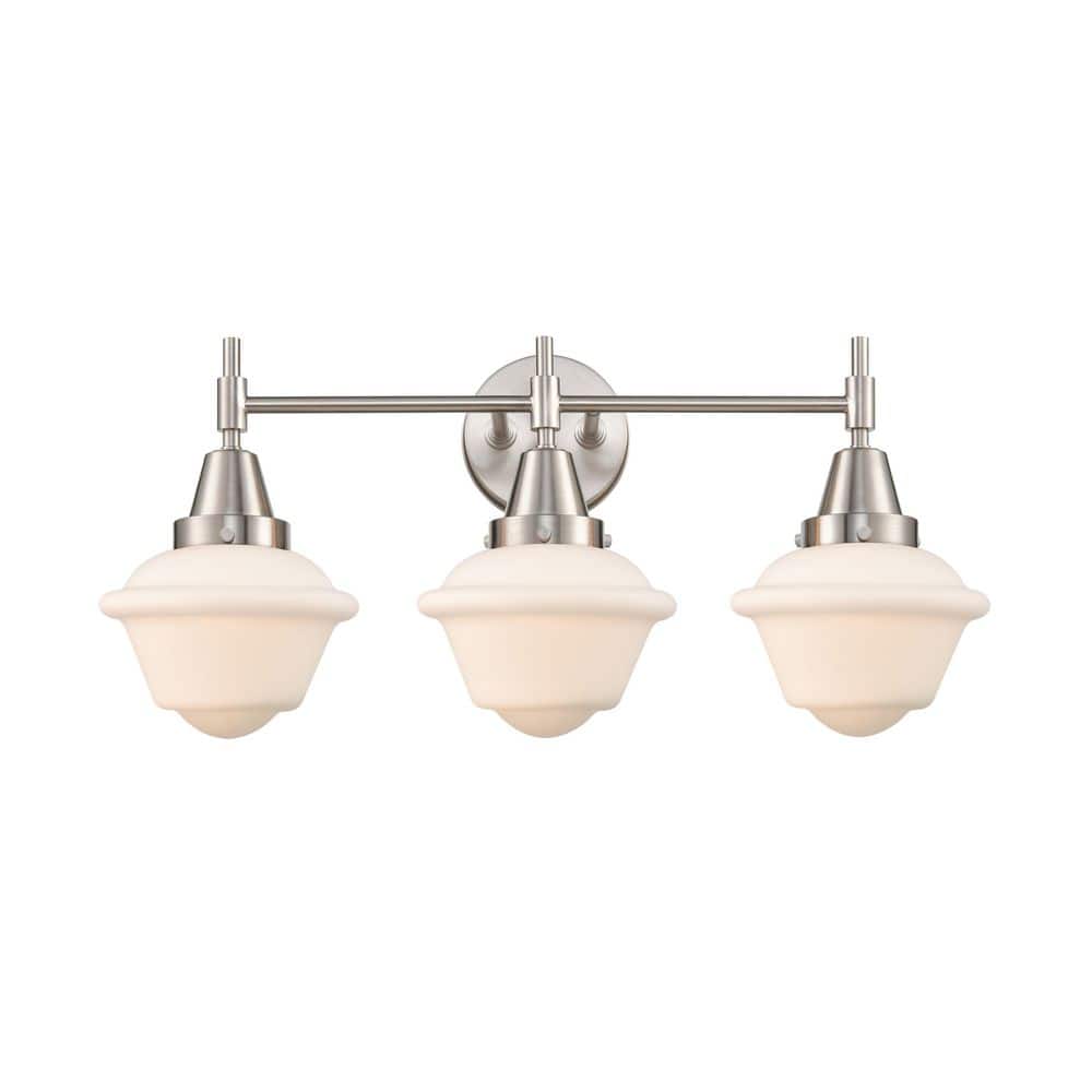 Oxford 25.5 in. 3-Light Satin Nickel Vanity Light with Glass Shade price history on PriceWatchPro