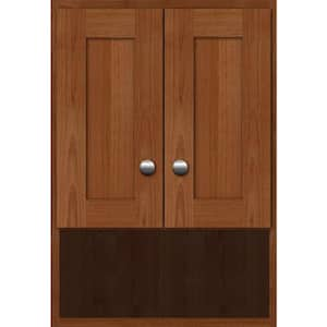 Ultraline 24 in. W x 8.5 in. D x 26 in. H Simplicity Wall Cabinet/Toilet Topper/Over the John in Medium Alder